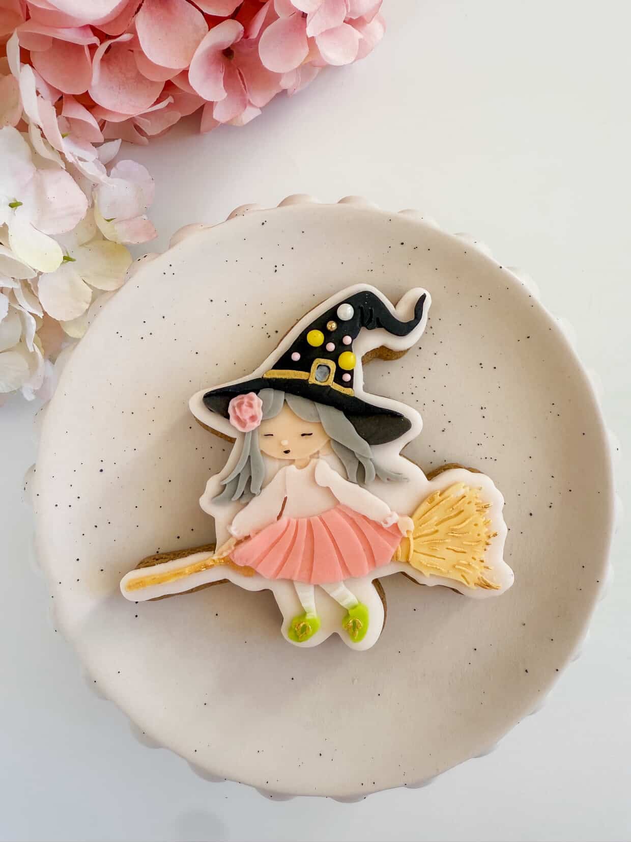 Witch On Broomstick Cookie Cutter & Stamp