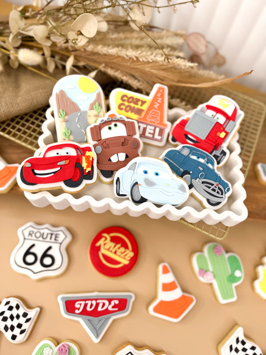 Happy Red Racing Car Cookie Cutter & Stamp