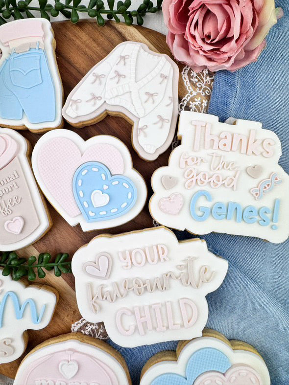 Denim Stitching Heart Cookie Cutter & Stamp