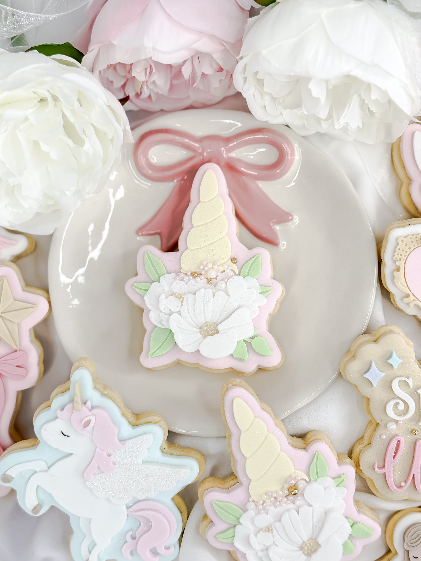 Unicorn Horn With Florals Cookie Cutter & Stamp