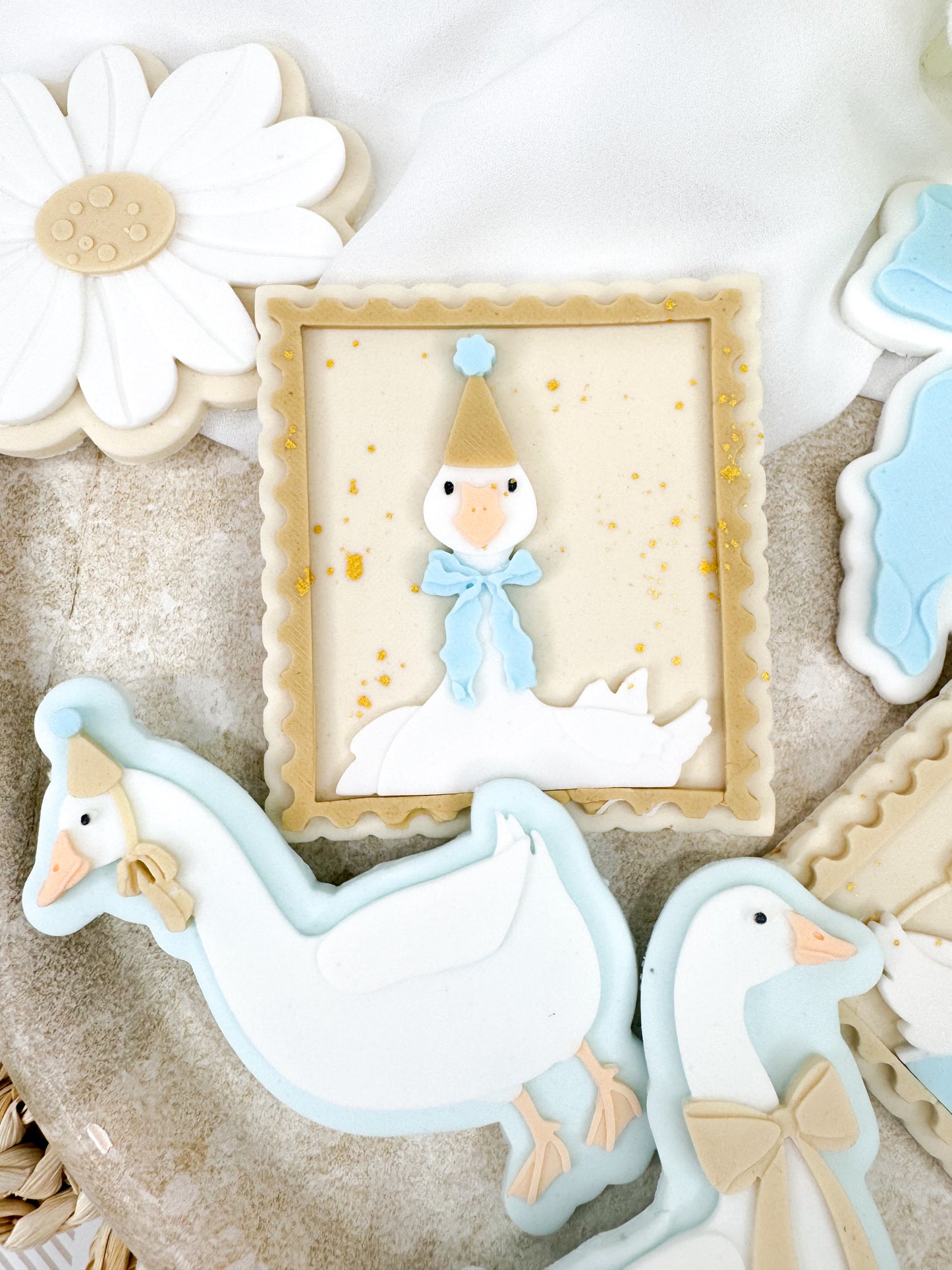 Vintage Goose Party Stamp Cookie Cutter & Stamp