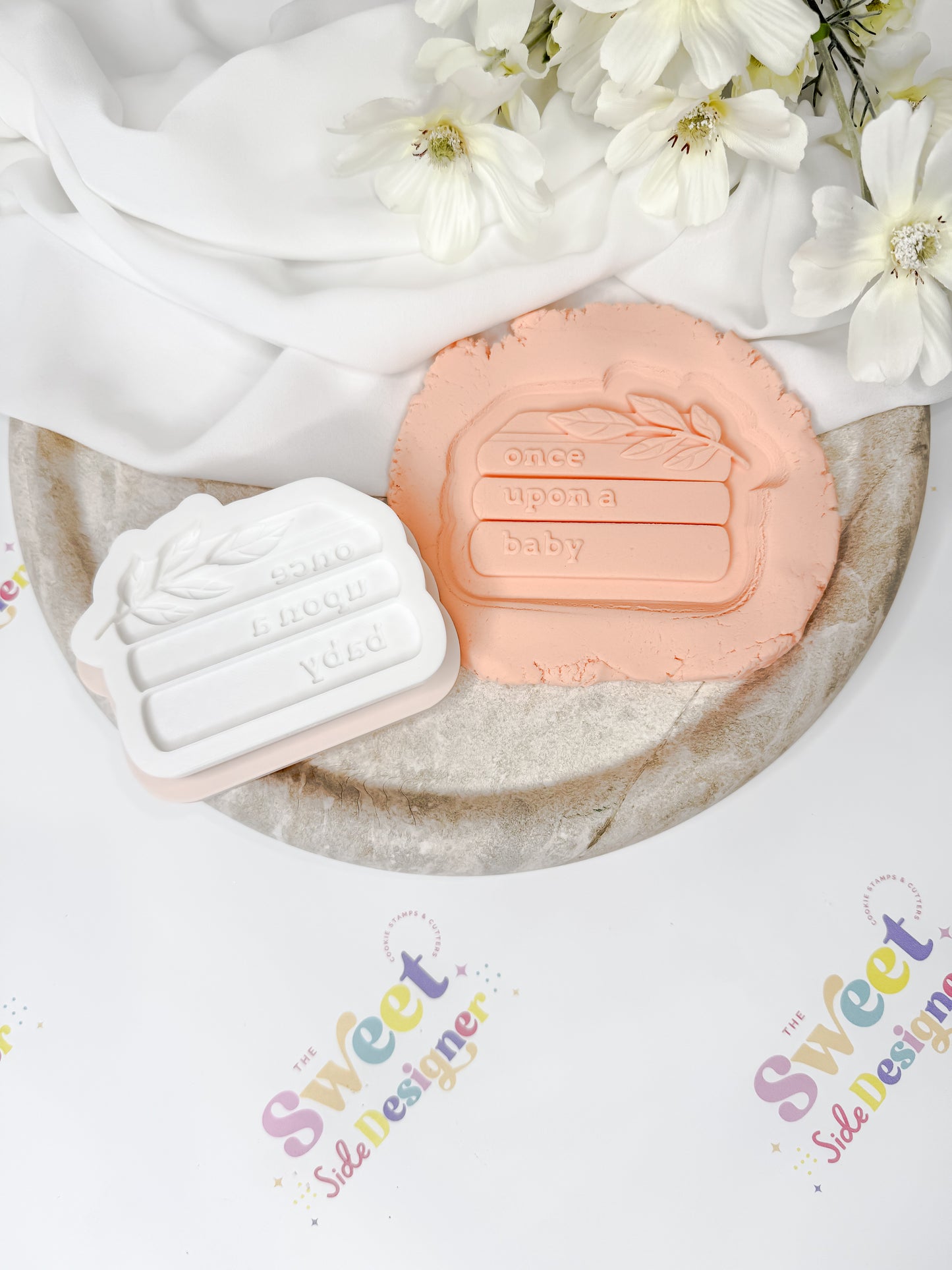 Once Upon A Baby Book Stack Cookie Cutter & Stamp