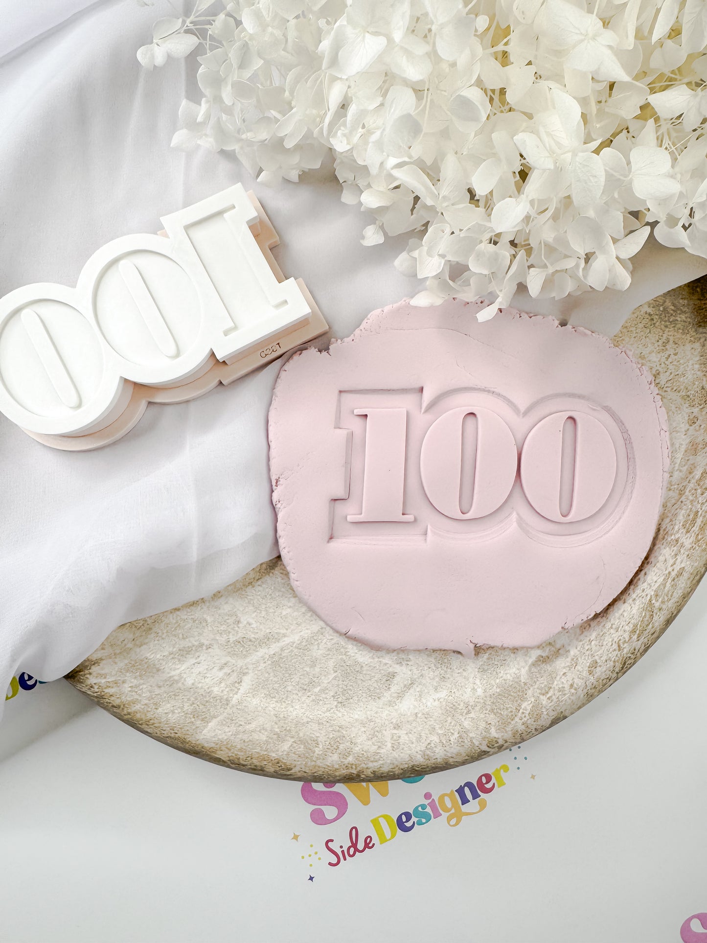 Number 100 Cookie Cutter & Stamp