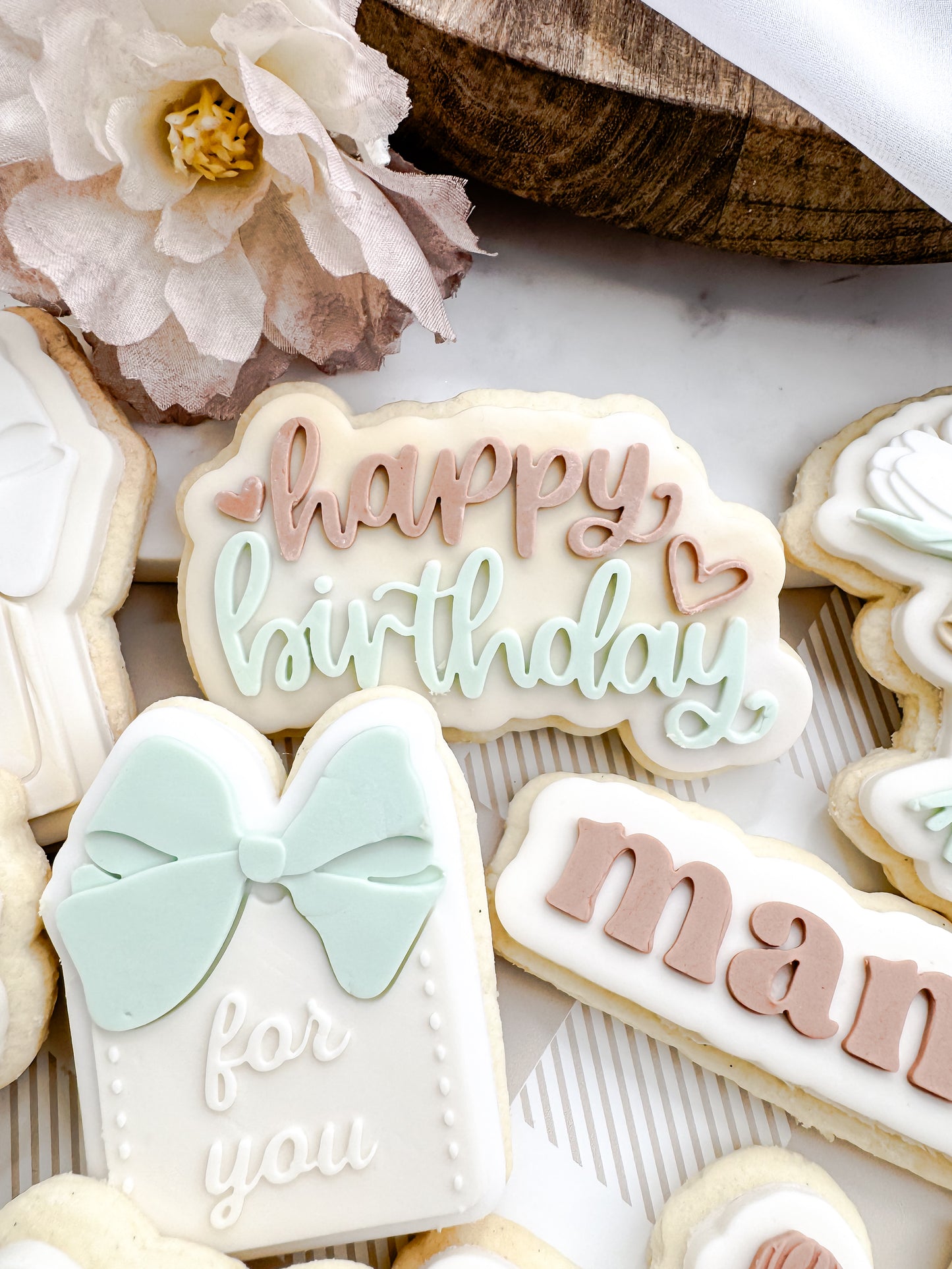 Happy Birthday With Hearts Cookie Cutter & Stamp