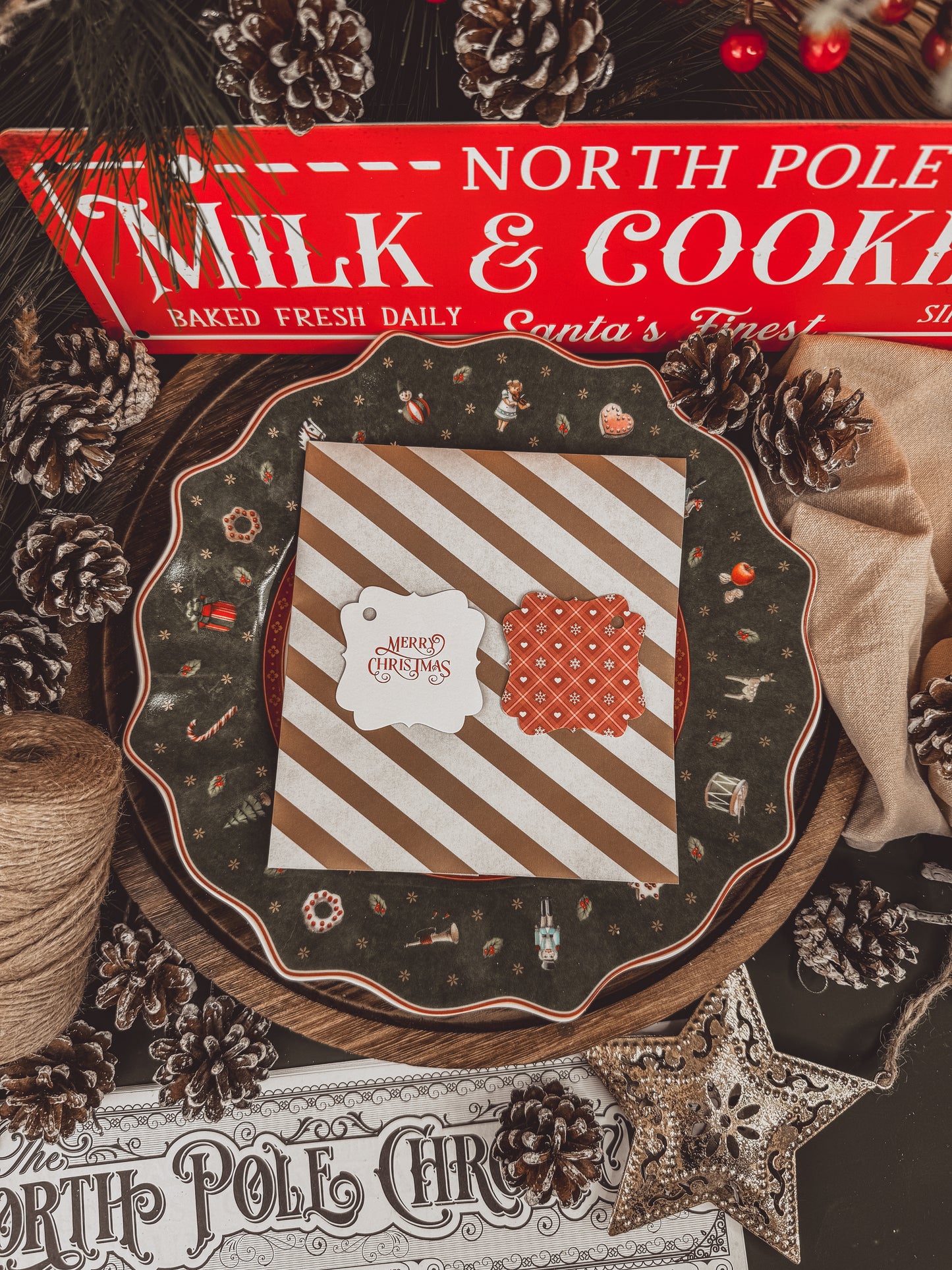 Merry Christmas Double Sided Gift Tags (QTY 5)