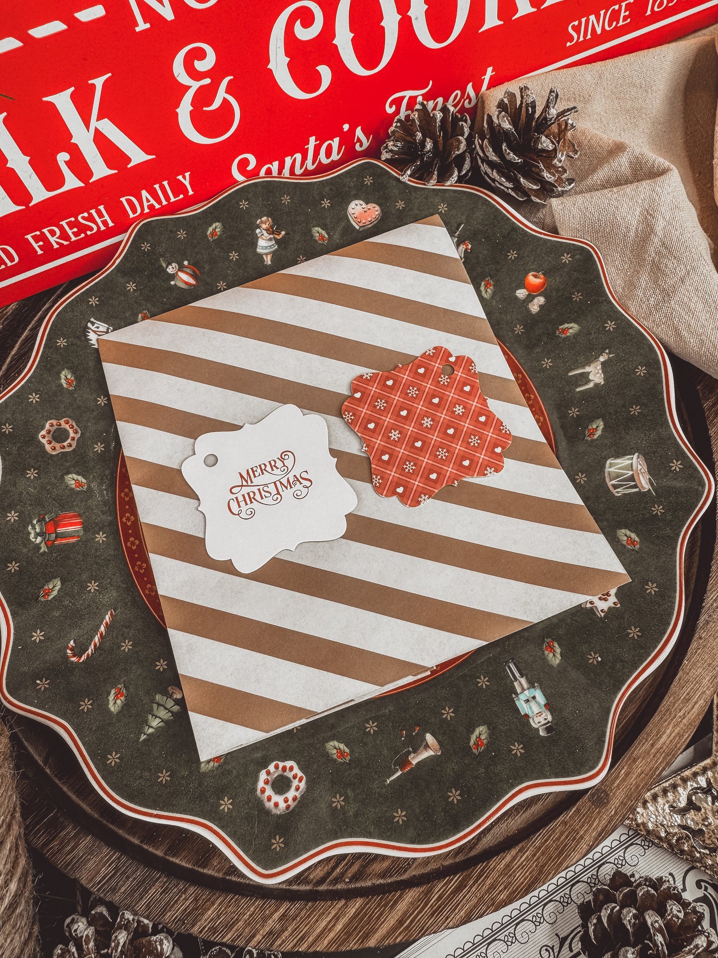 Merry Christmas Double Sided Gift Tags (QTY 5)