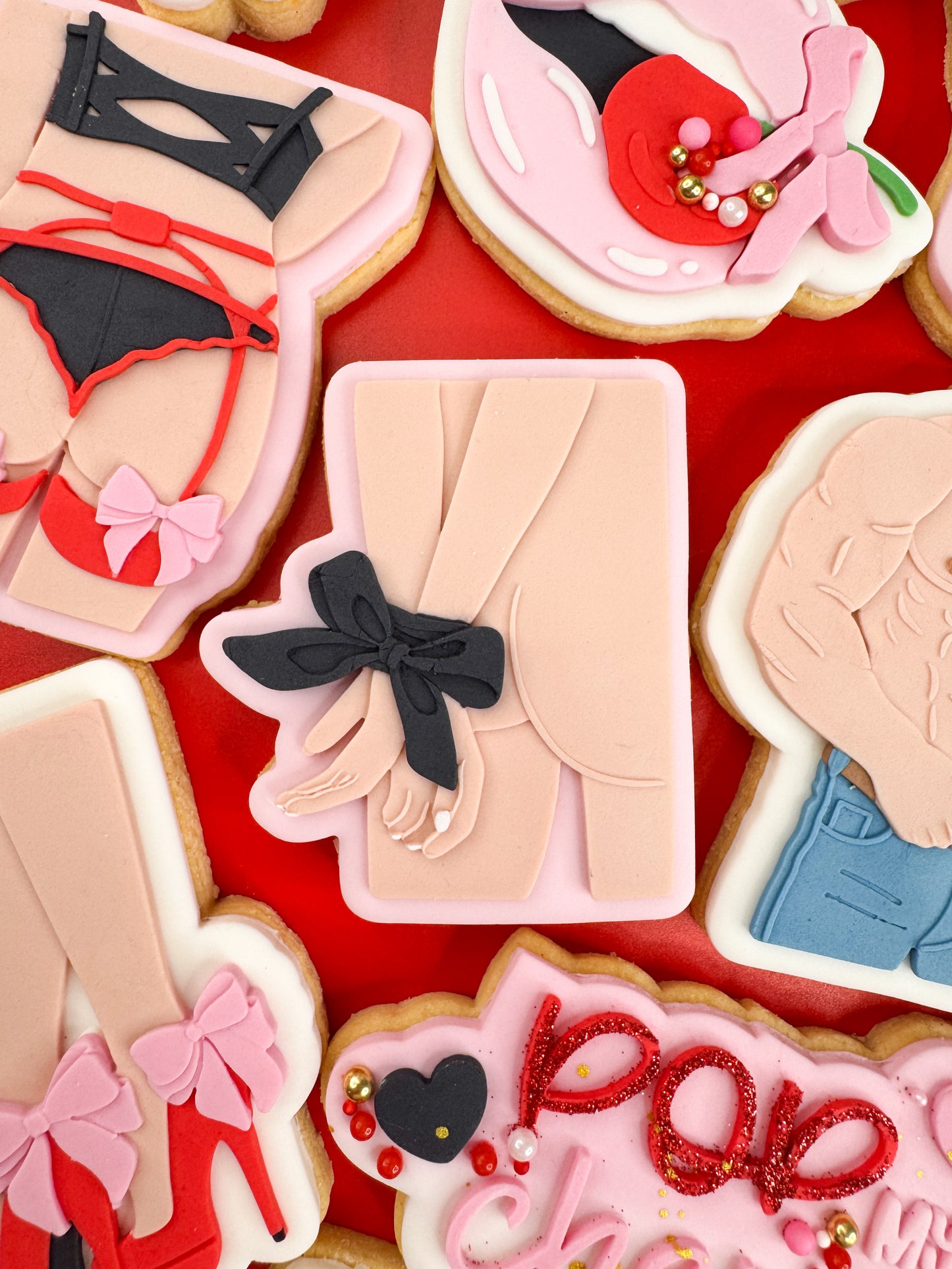 Naked Woman Black Ribbon Bow Cookie Cutter & Stamp