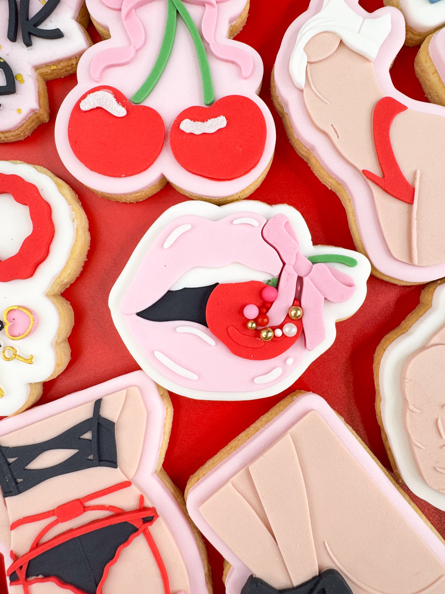 Woman Biting Cherry Cookie Cutter & Stamp