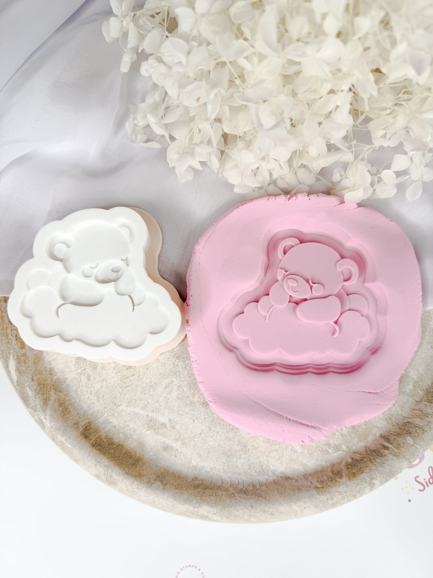 Teddy Bear On Cloud Cookie Cutter & Stamp