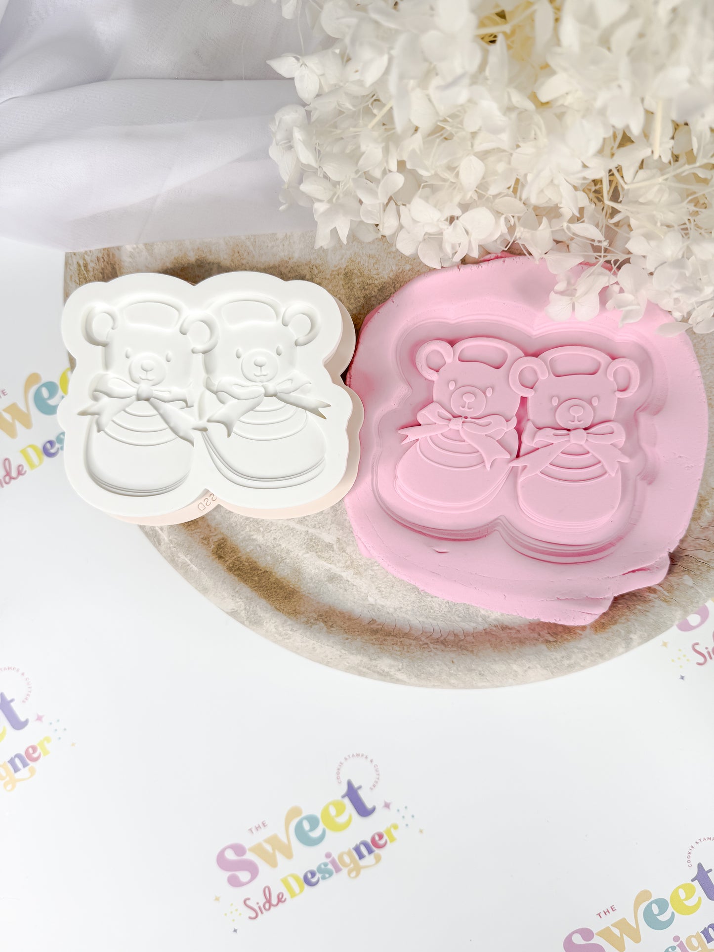 Teddy Bear Booties Cookie Cutter & Stamp