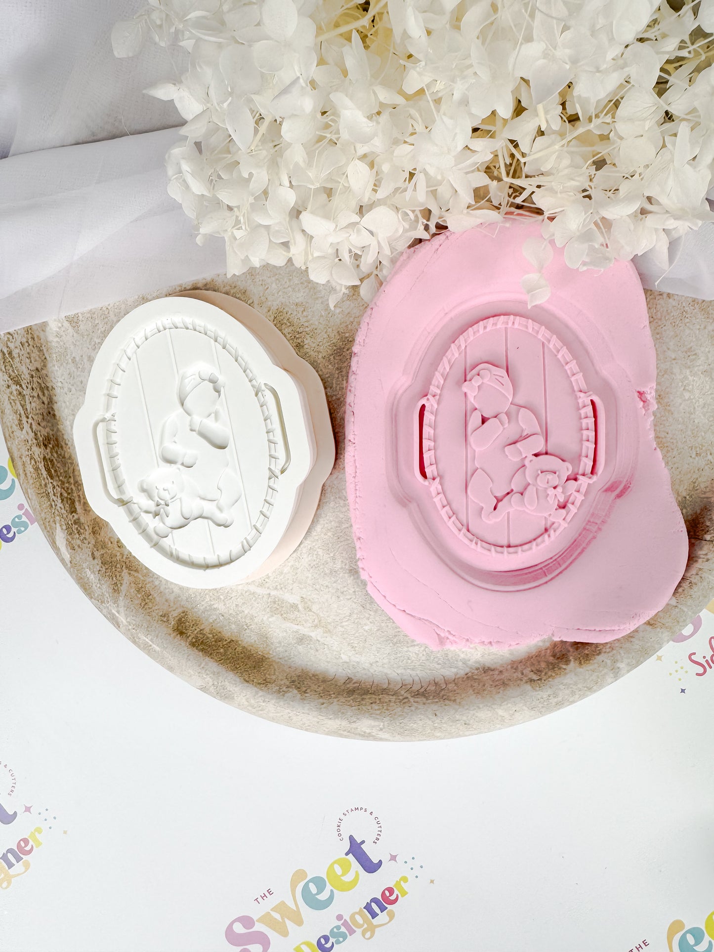 Baby Girl Teddy Bear Change Mat Cookie Cutter & Stamp