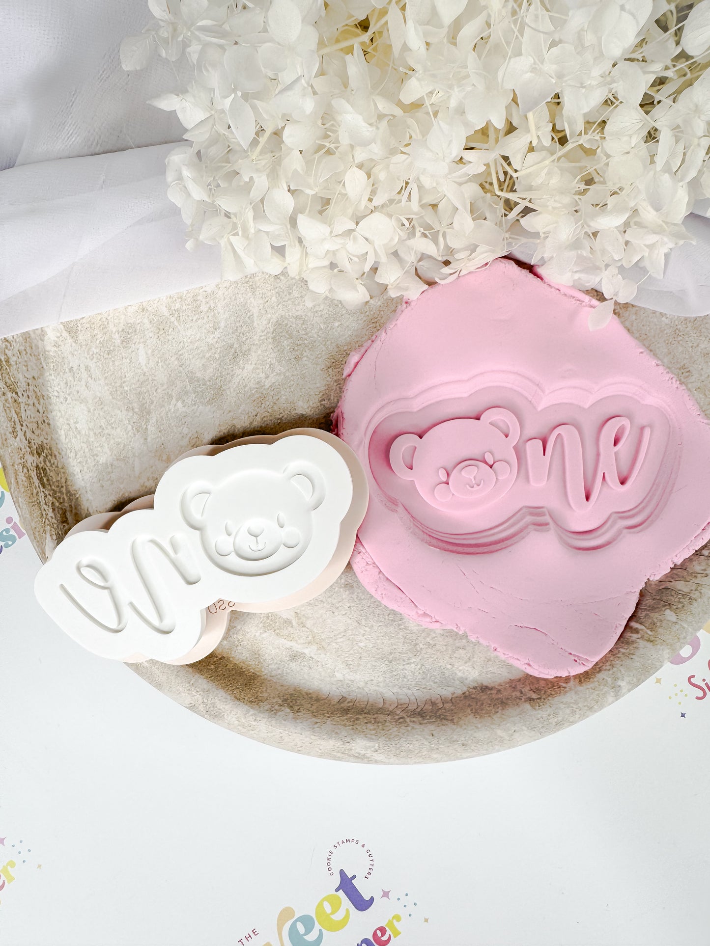 Teddy Bear ONE Cookie Cutter & Stamp