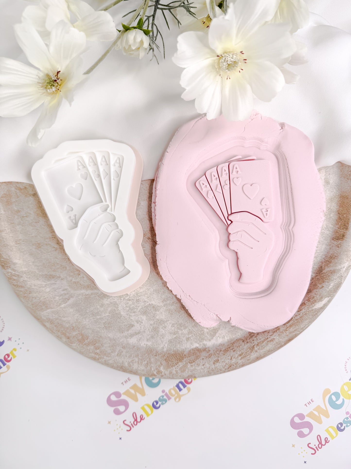 Hand Holding Playing Cards Cookie Cutter & Stamp