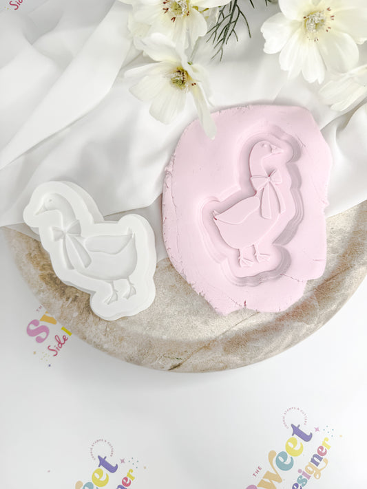 Goose With Bow Cookie Cutter & Stamp