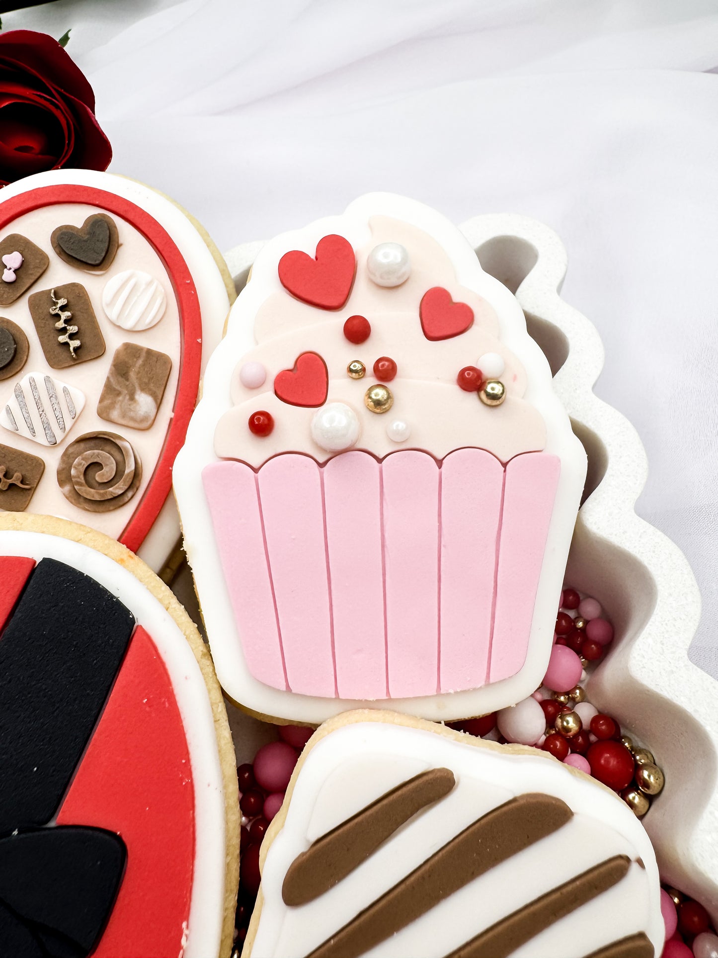 Valentine's Cupcake Cookie Cutter & Stamp