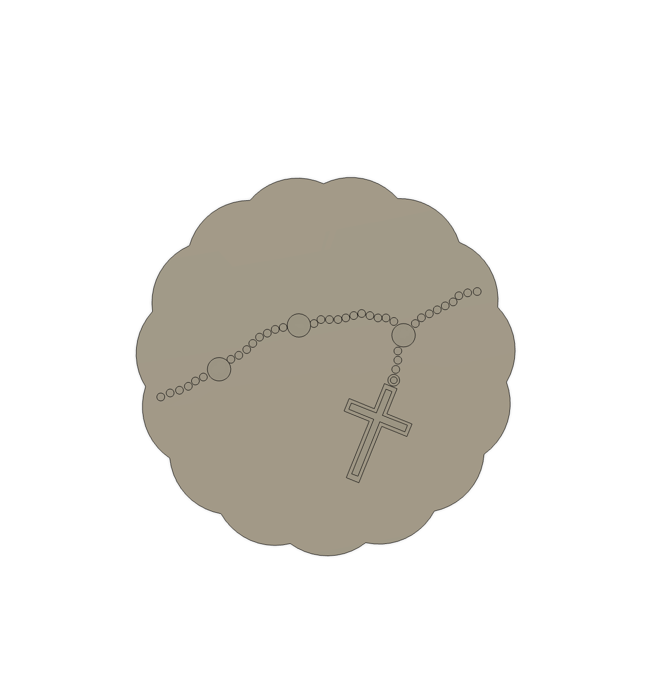 Rosary Beads Cookie Cutter & Stamp