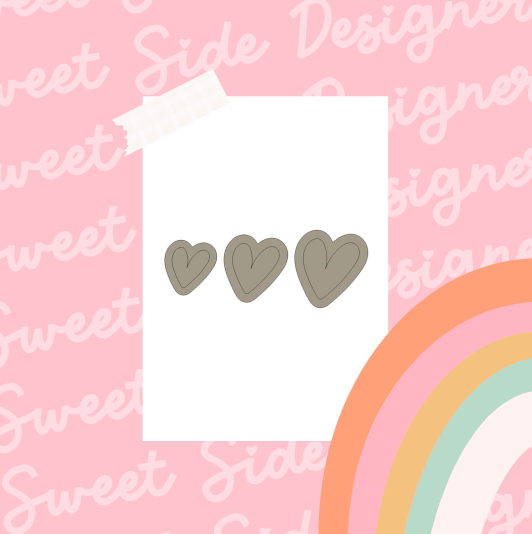 Set Of Hearts Digital STL File