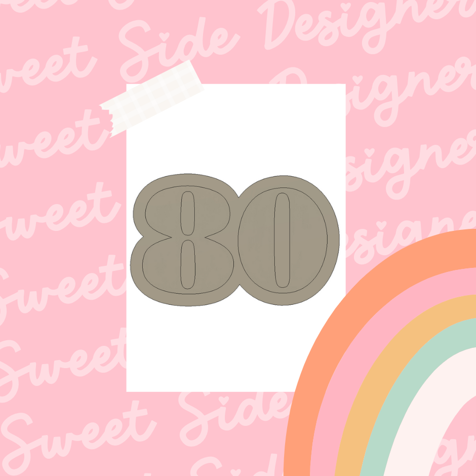 Eighty Cookie Cutter & Stamp