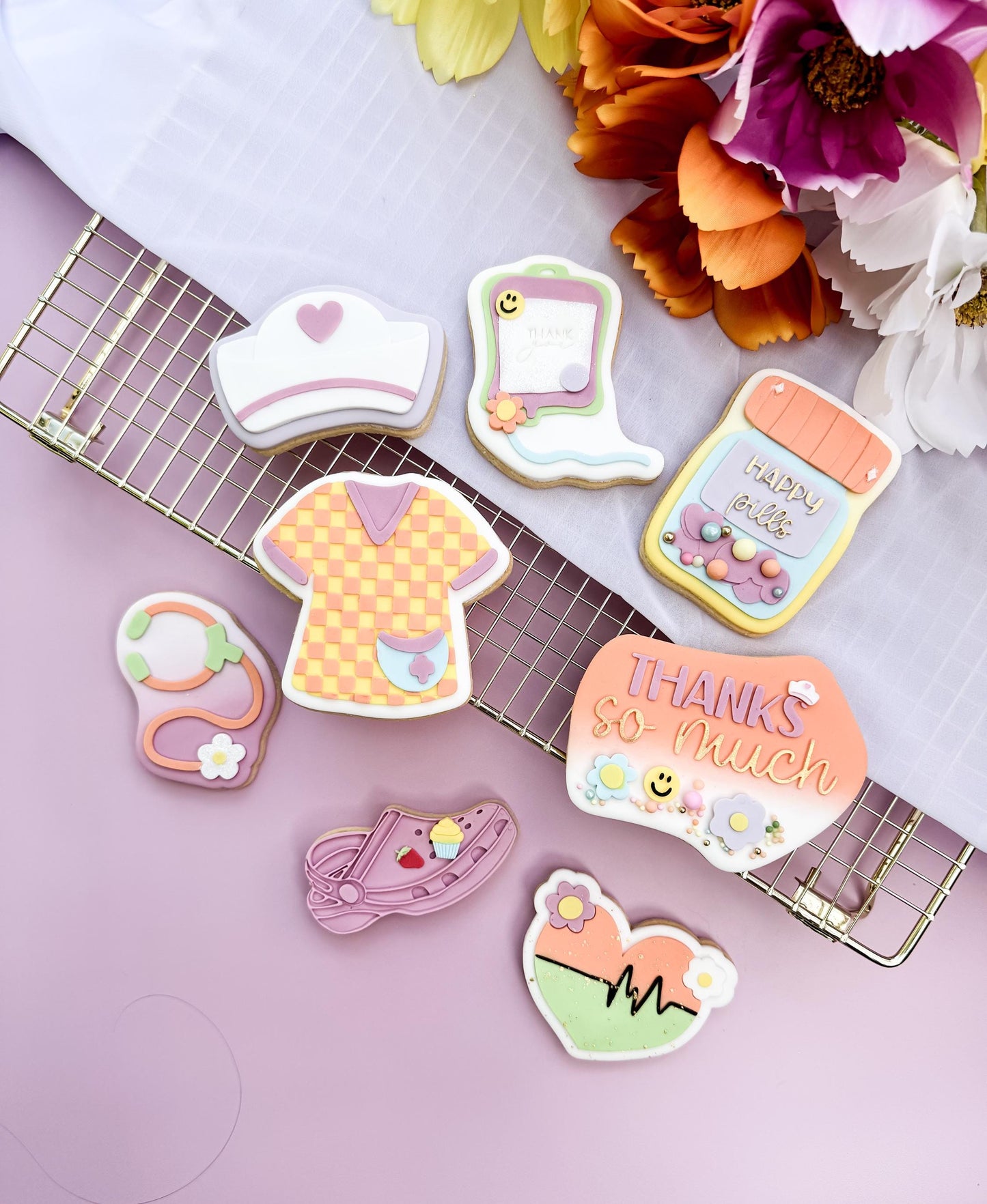 Retro Nurse Scrubs Cookie Cutter & Stamp