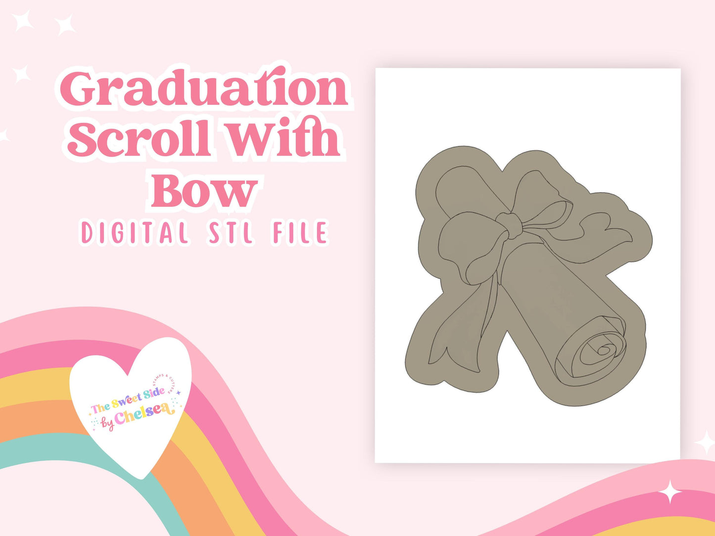 Graduation Certificate With Bow Digital STL File