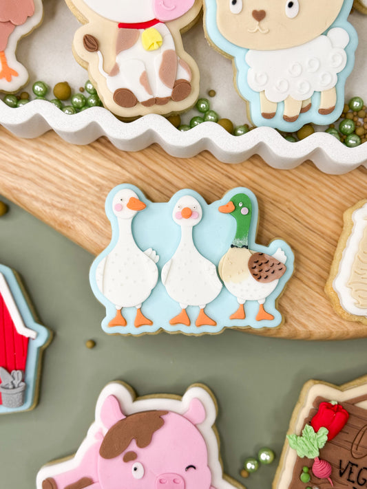 Ducks In A Row Cookie Cutter & Stamp