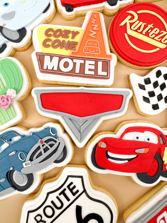 Racing Cars Badge Blank Cookie Cutter & Stamp