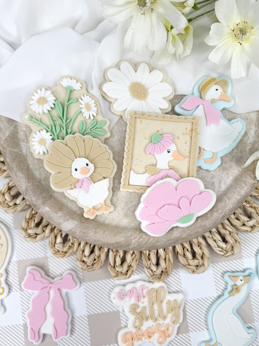 Vintage Goose With Flower Hat Stamp Cookie Cutter & Stamp
