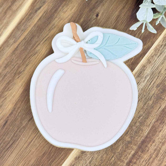 Apple With Bow Cookie Cutter & Stamp