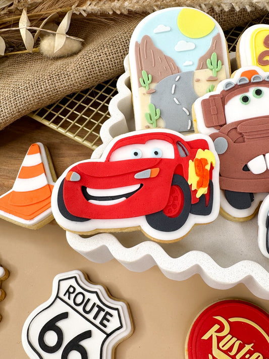 Happy Red Racing Car Cookie Cutter & Stamp