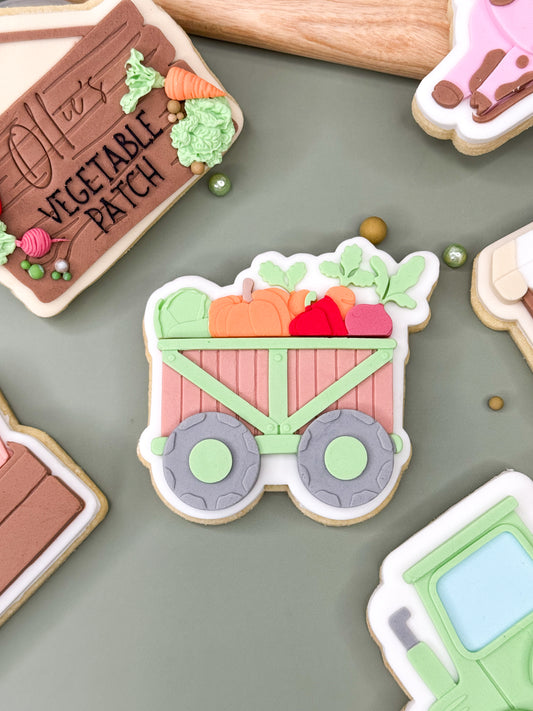 Cart Of Veggies Cookie Cutter & Stamp
