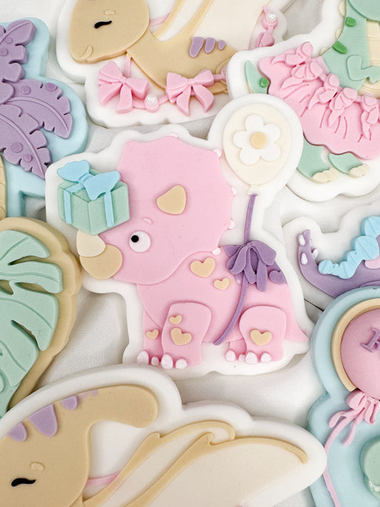 Girly Triceratops Party Cookie Cutter & Stamp
