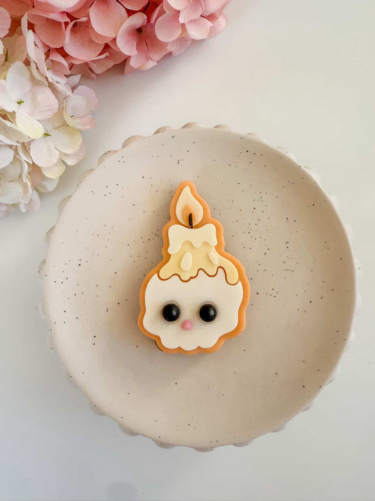 Spooky Skull Candle Cookie Cutter & Stamp