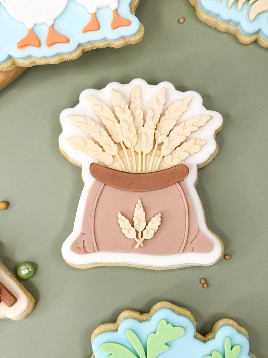 Bag Of Wheat Cookie Cutter & Stamp