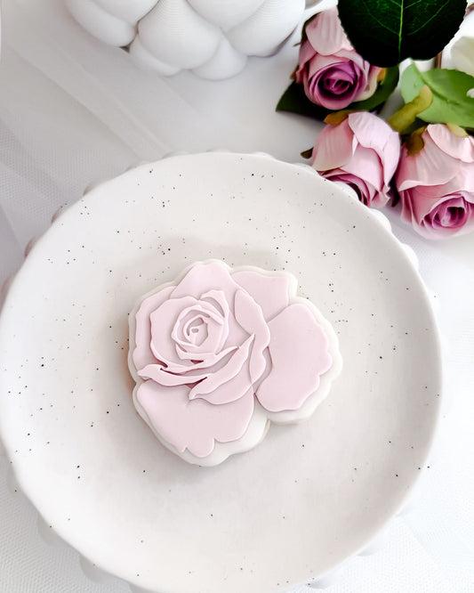Open Rose Cookie Cutter & Stamp