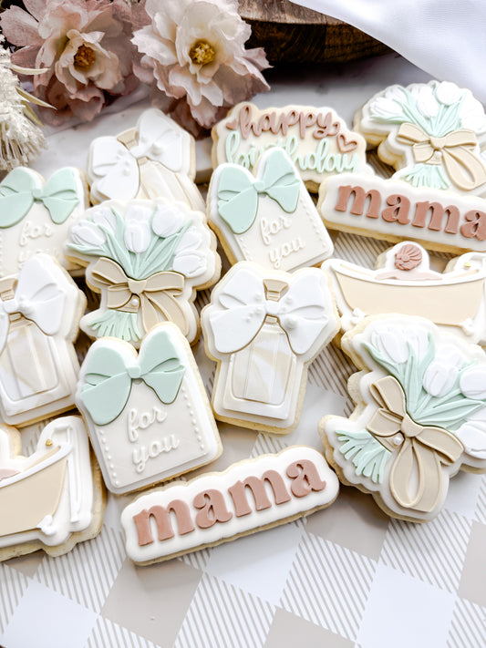 Perfume Bottle With Bow Cookie Cutter & Stamp