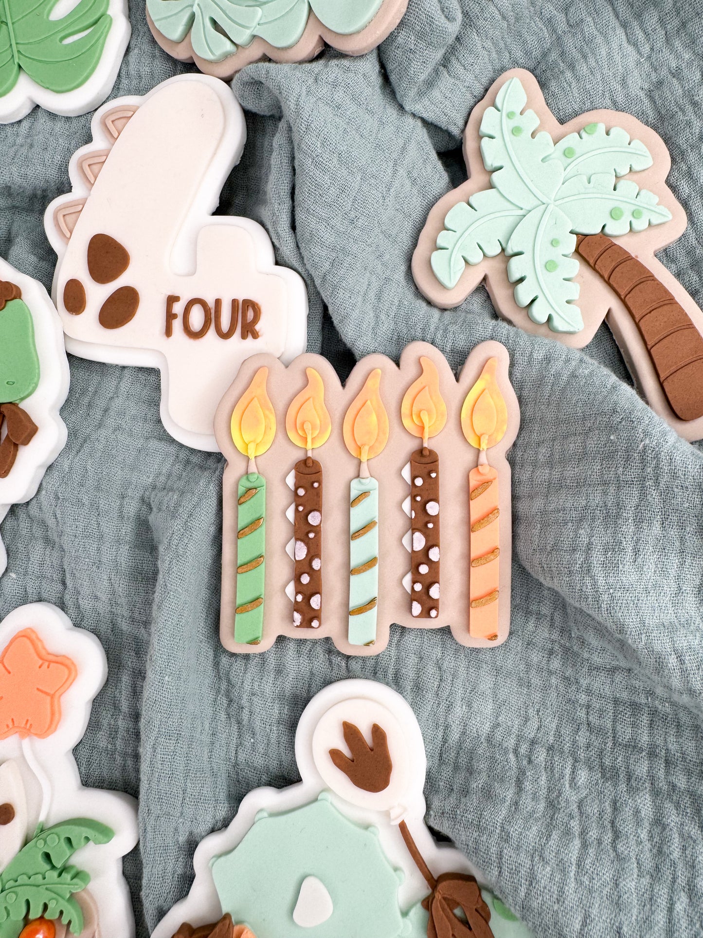 Dino Candles Cookie Cutter & Stamp