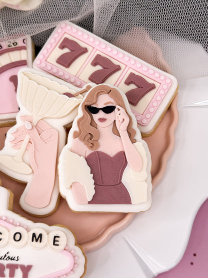Classy Vintage Woman With Glasses Cookie Cutter & Stamp