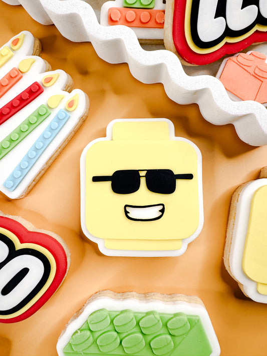 Brick Face With Sunglasses Cookie Cutter & Stamp