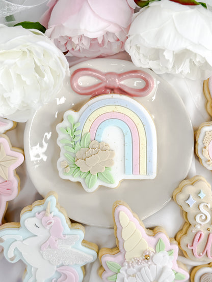 Rainbow With Florals Cookie Cutter & Stamp