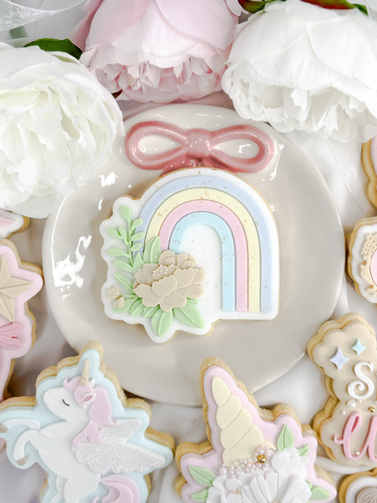 Rainbow With Florals Cookie Cutter & Stamp
