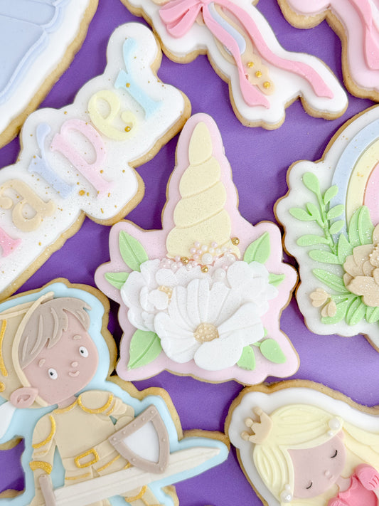 Unicorn Horn With Florals Cookie Cutter & Stamp