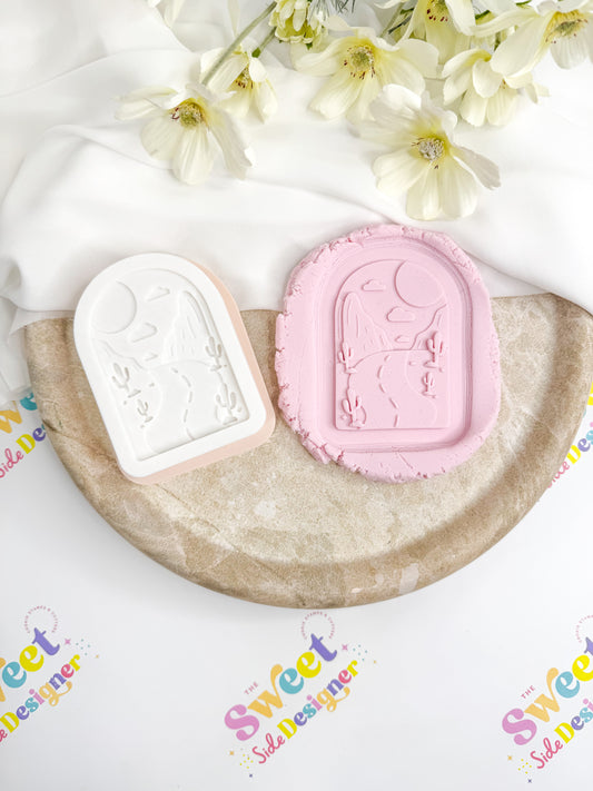 Racing Car Desert Scene Cookie Cutter & Stamp