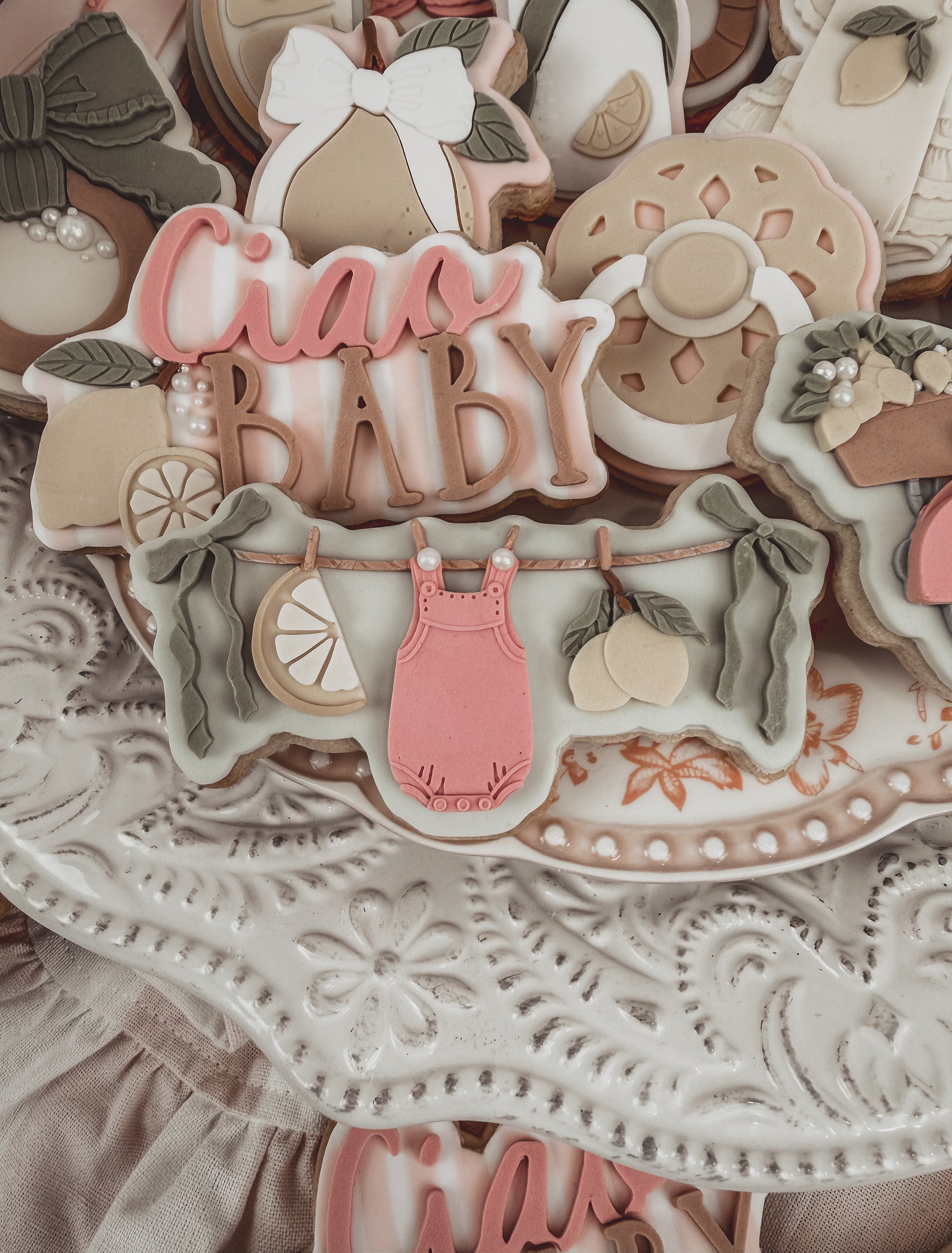 Lemon Baby Clothes Line Cookie Cutter &amp; Stamp