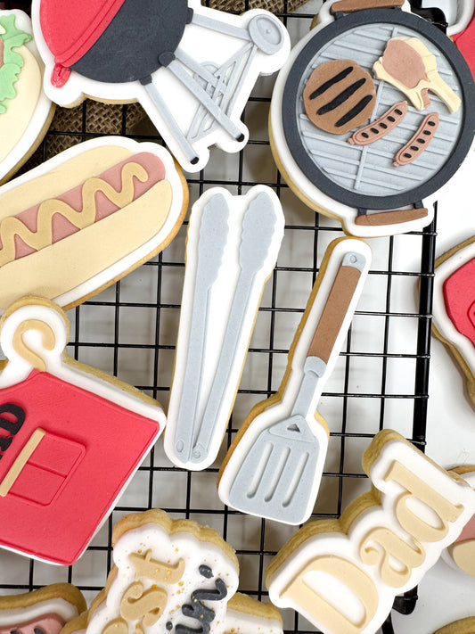 BBQ Tongs Cookie Cutter & Stamp