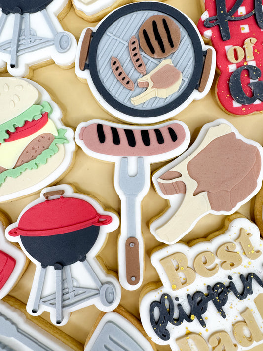 Sausage On Fork Cookie Cutter & Stamp