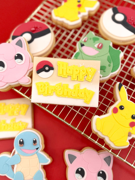 Happy Birthday (Monster Theme) Cookie Cutter & Stamp