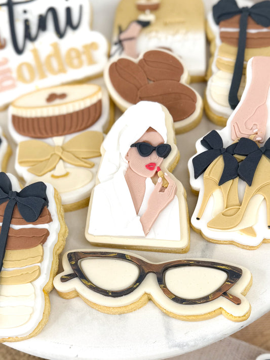 Woman In Robe Applying Lipstick Cookie Cutter & Stamp