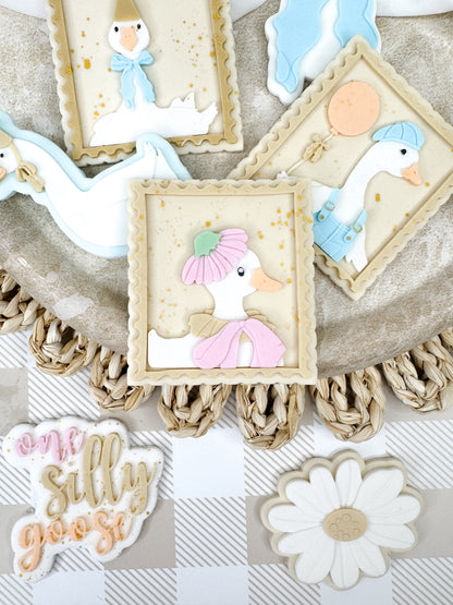 Vintage Goose With Flower Hat Stamp Cookie Cutter & Stamp