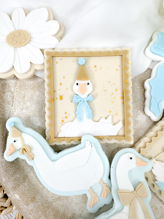 Vintage Goose Party Stamp Cookie Cutter & Stamp