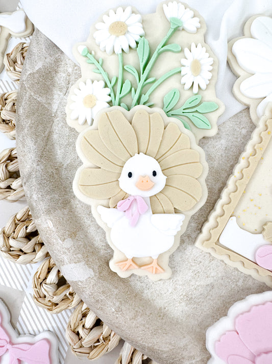 Flower Goose Cookie Cutter & Stamp
